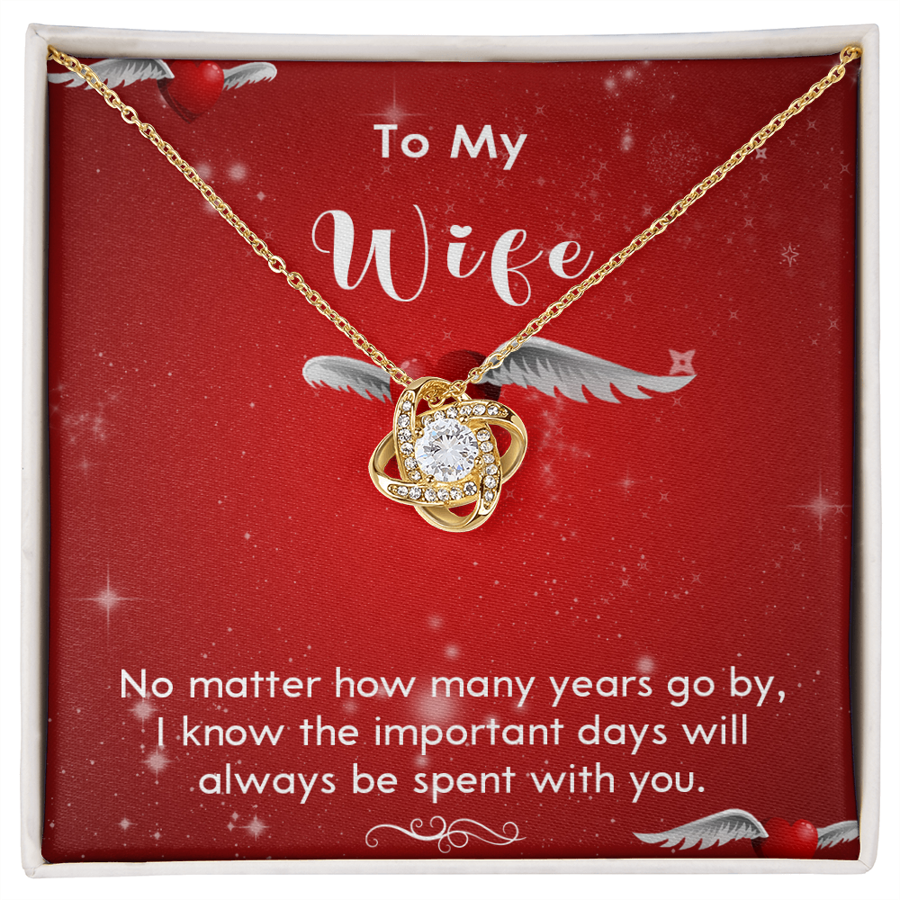 To My Wife Necklace, Heart Love Necklace Gift for Her, I LOVE YOU Necklace Gift