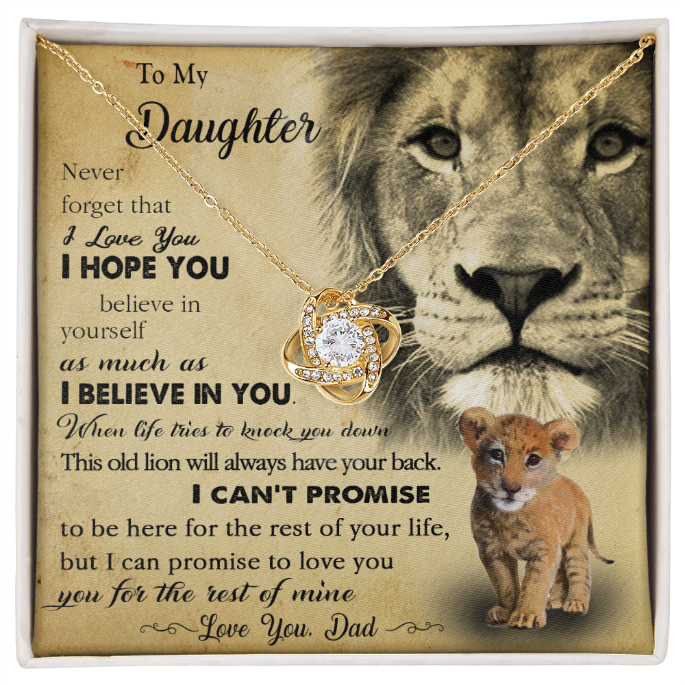 385A To My Daughter Necklace Love Dad, Lion Necklace, Gift Birthday, Holiday