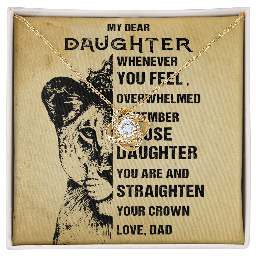 379A To My Daughter Necklace, Lion Necklace Gift Birthday, Necklace Gift From Dad