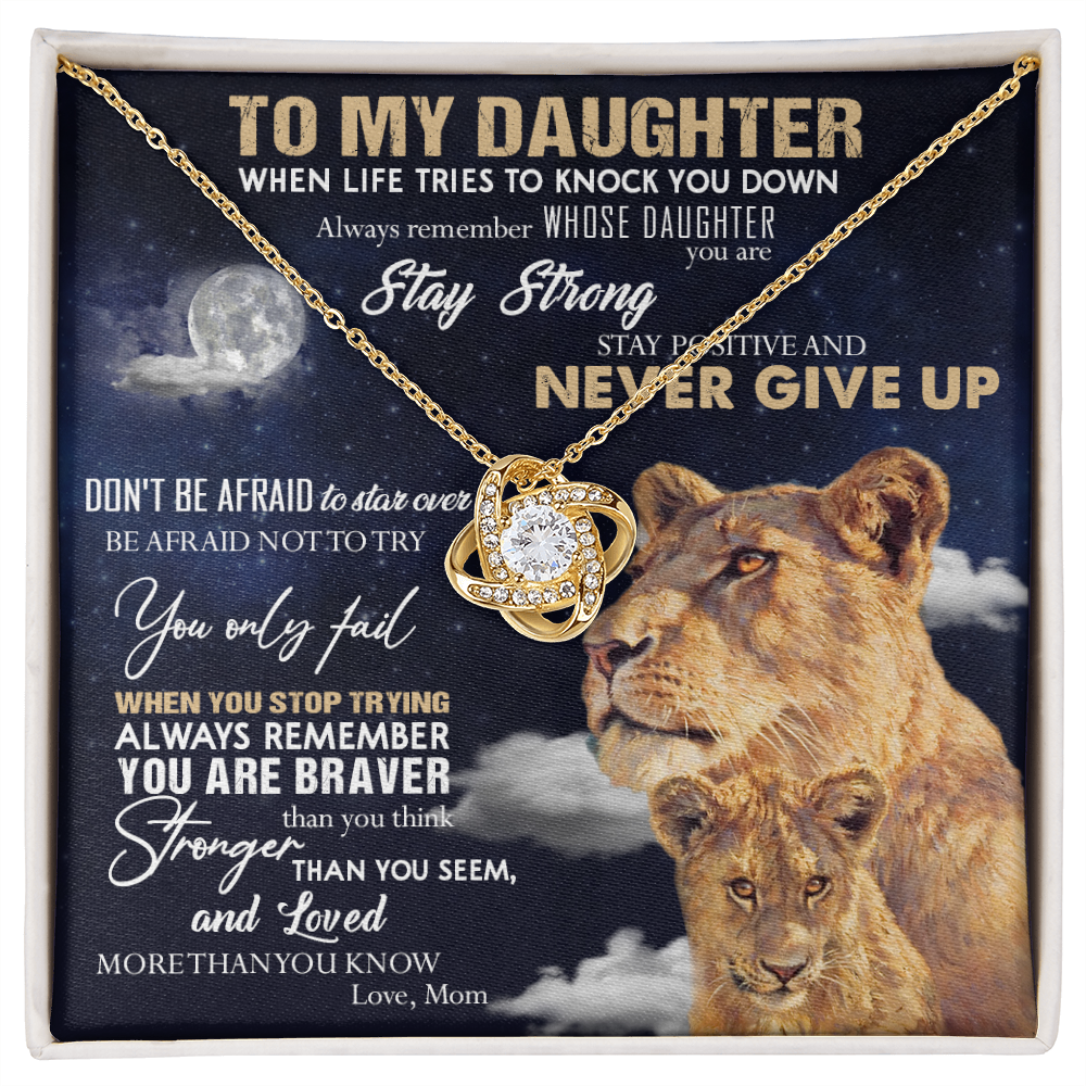 387A To My Daughter Necklace, Lion Necklace, Birthday Gift Necklace From Mom