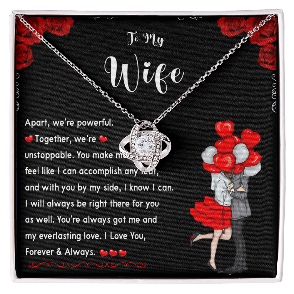 To My Wife Necklace, Couple In Love Necklace Gift for Her, I LOVE YOU Forever