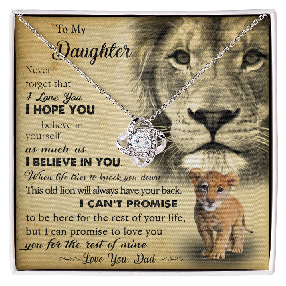 385A To My Daughter Necklace Love Dad, Lion Necklace, Gift Birthday, Holiday