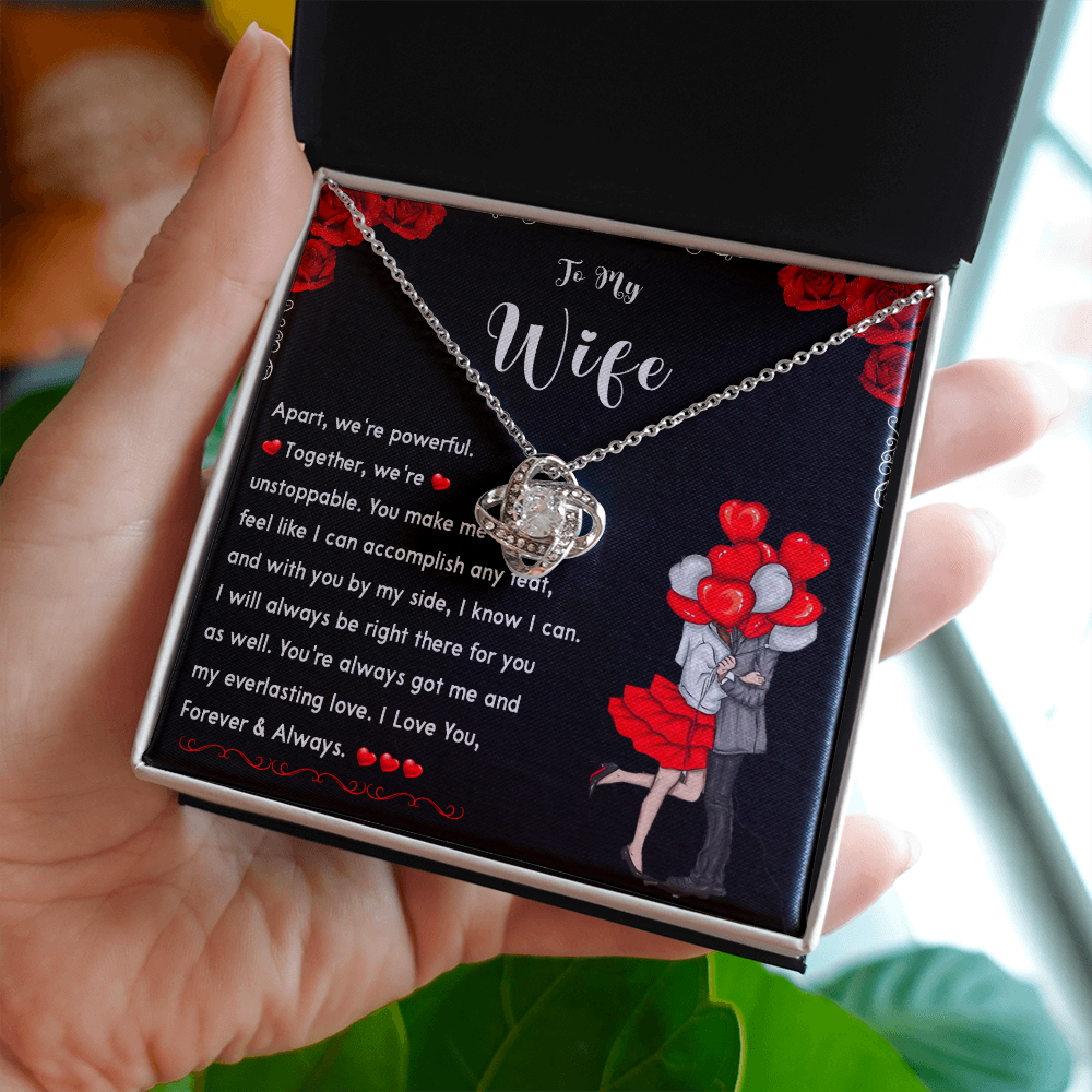 To My Wife Necklace, Couple In Love Necklace Gift for Her, I LOVE YOU Forever