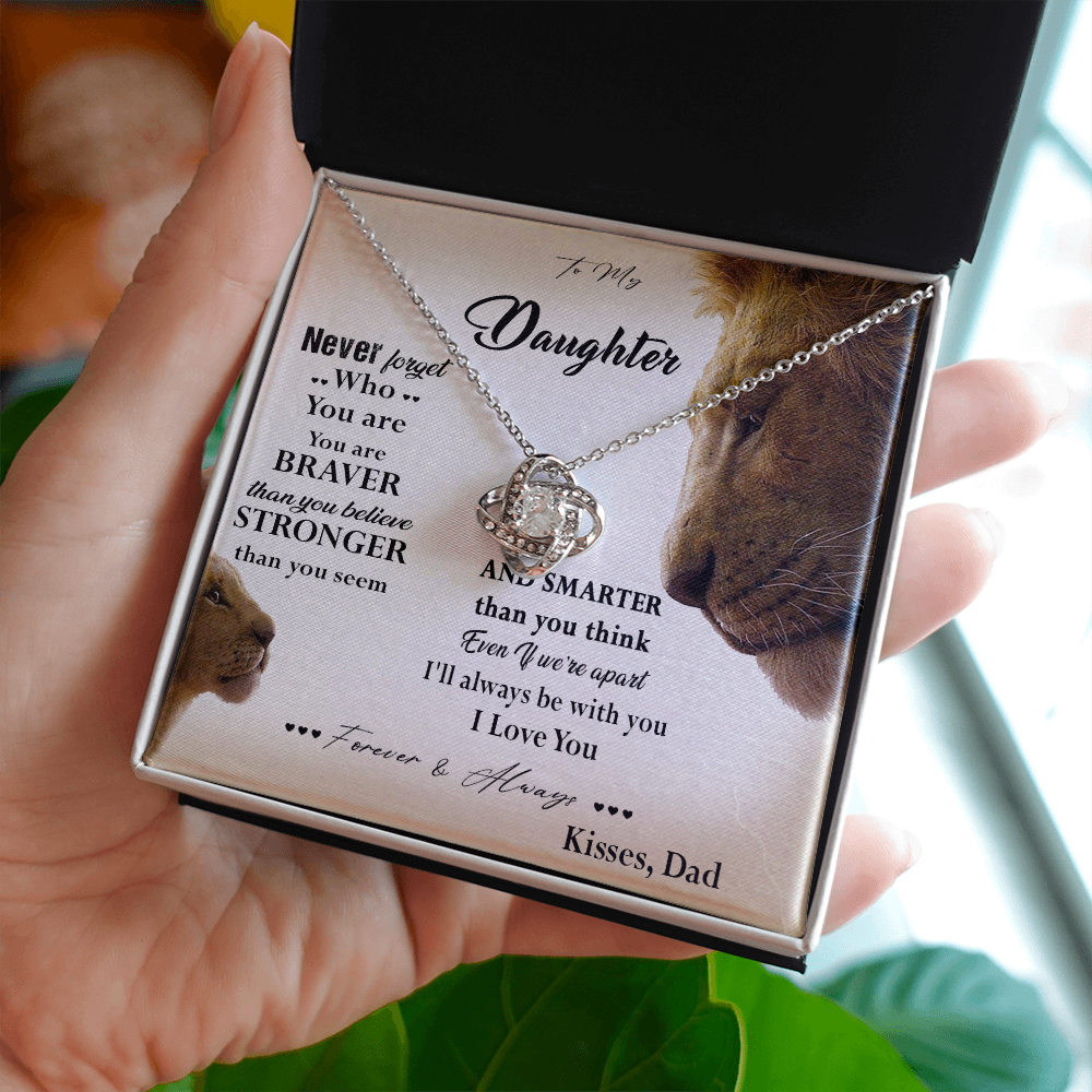 381A Lion Necklace, To My Daughter Necklace,I Love You Forever & Always Gift From Dad