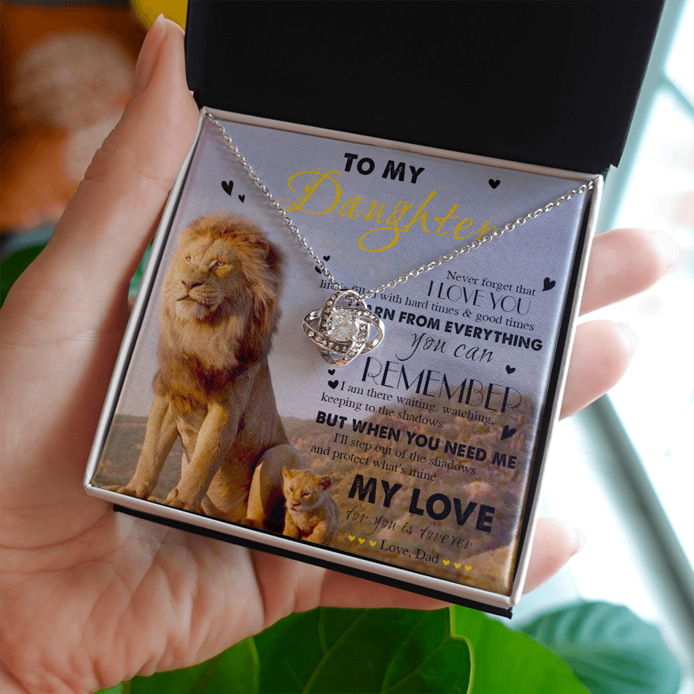 383A Lion To My Daughter Necklace, Gift From Dad, Necklace Gift Birthday, Holiday