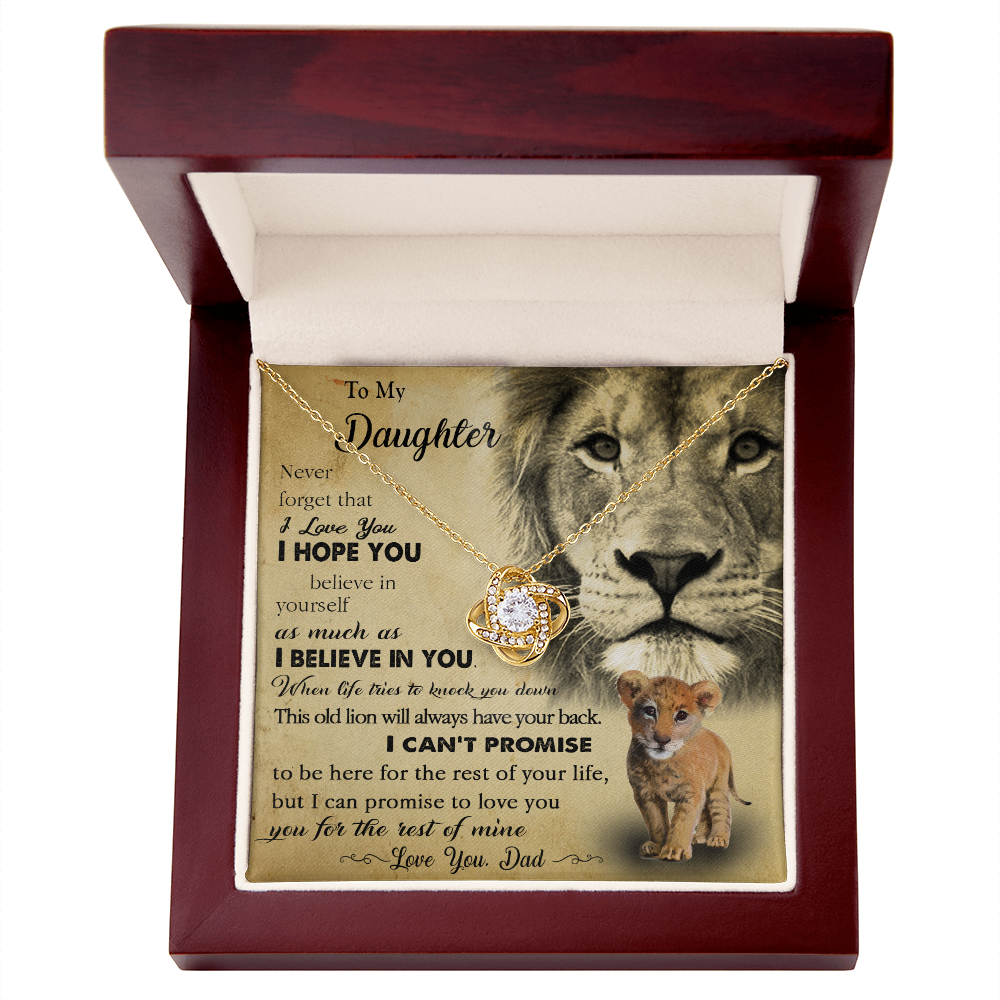 385A To My Daughter Necklace Love Dad, Lion Necklace, Gift Birthday, Holiday