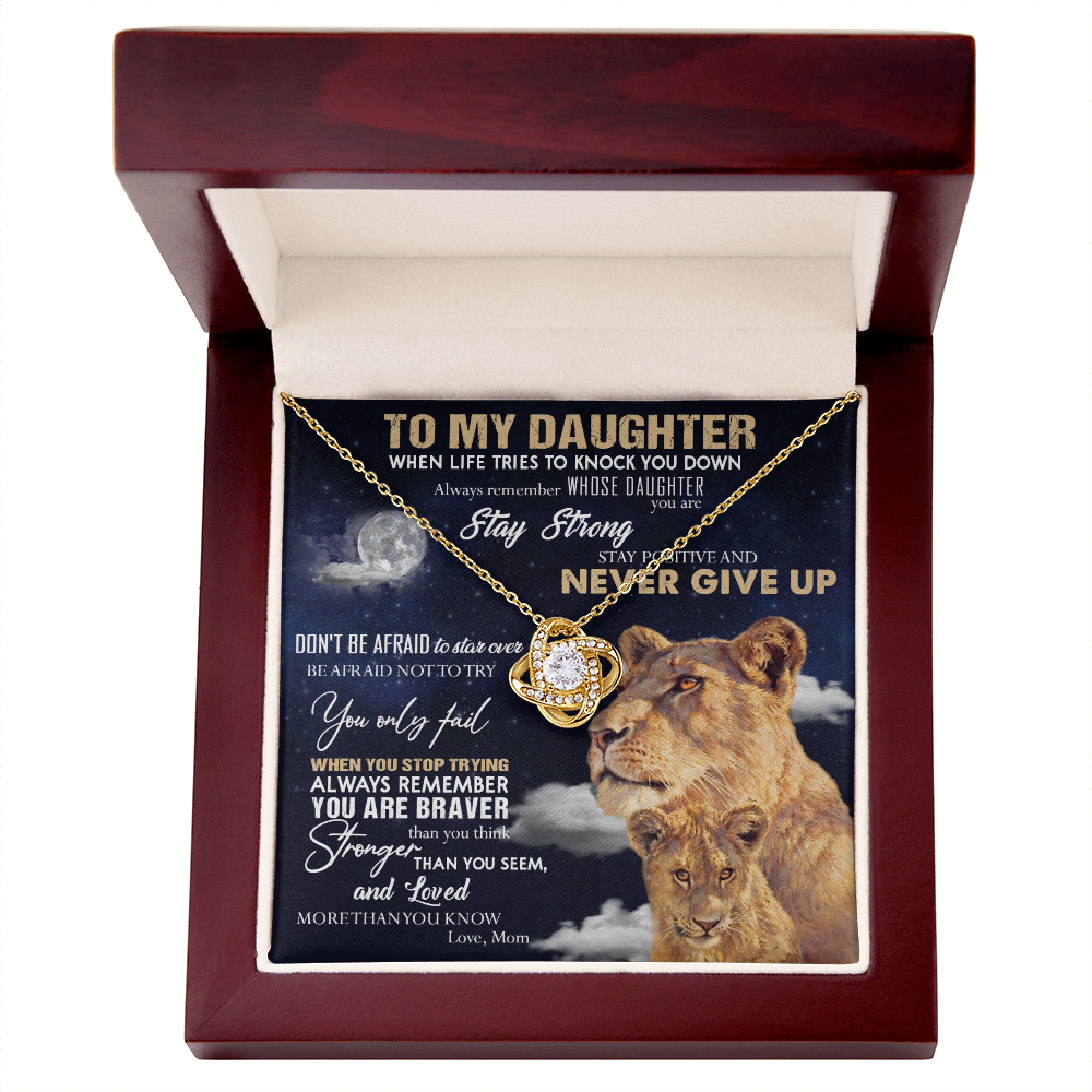 387A To My Daughter Necklace, Lion Necklace, Birthday Gift Necklace From Mom
