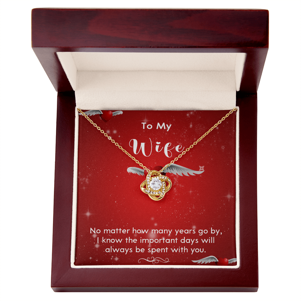 To My Wife Necklace, Heart Love Necklace Gift for Her, I LOVE YOU Necklace Gift