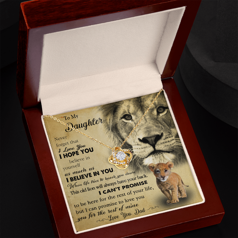 385A To My Daughter Necklace Love Dad, Lion Necklace, Gift Birthday, Holiday