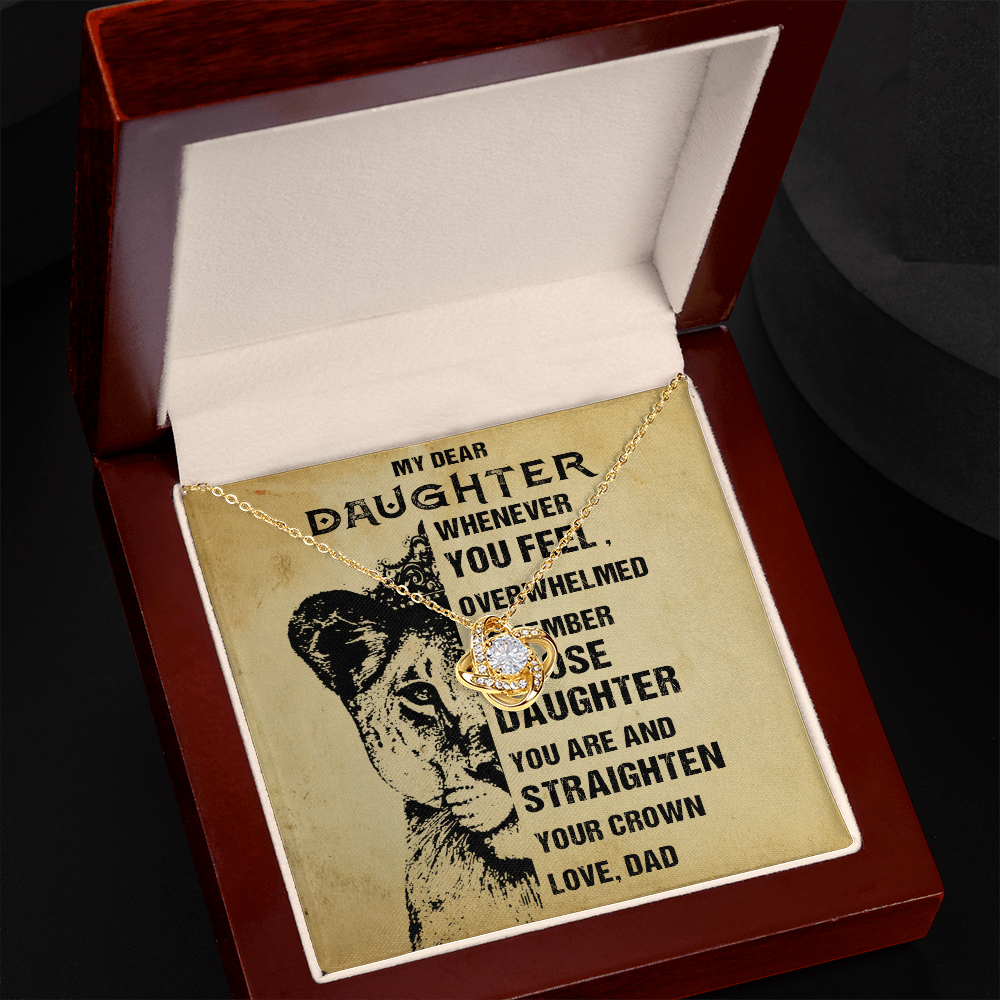 379A To My Daughter Necklace, Lion Necklace Gift Birthday, Necklace Gift From Dad