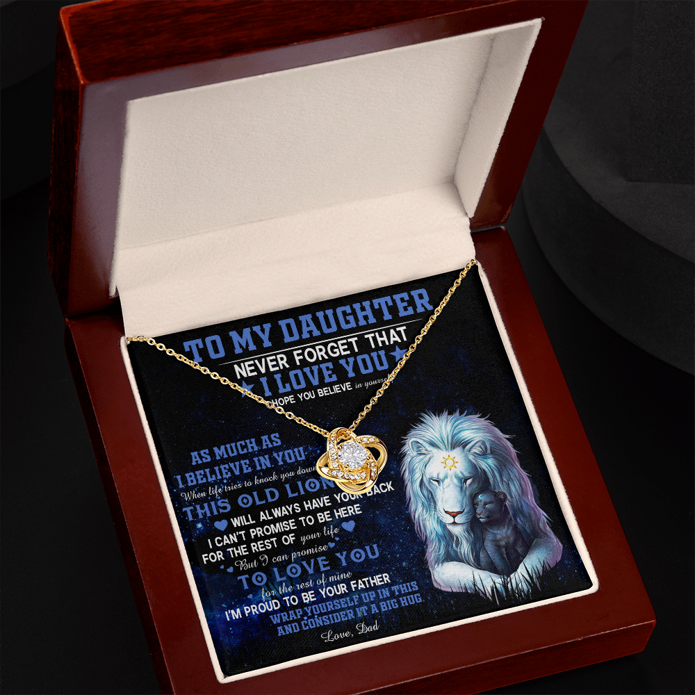 382A To My Daughter Necklace Never Forget That I Love You Necklace, Lion Necklace