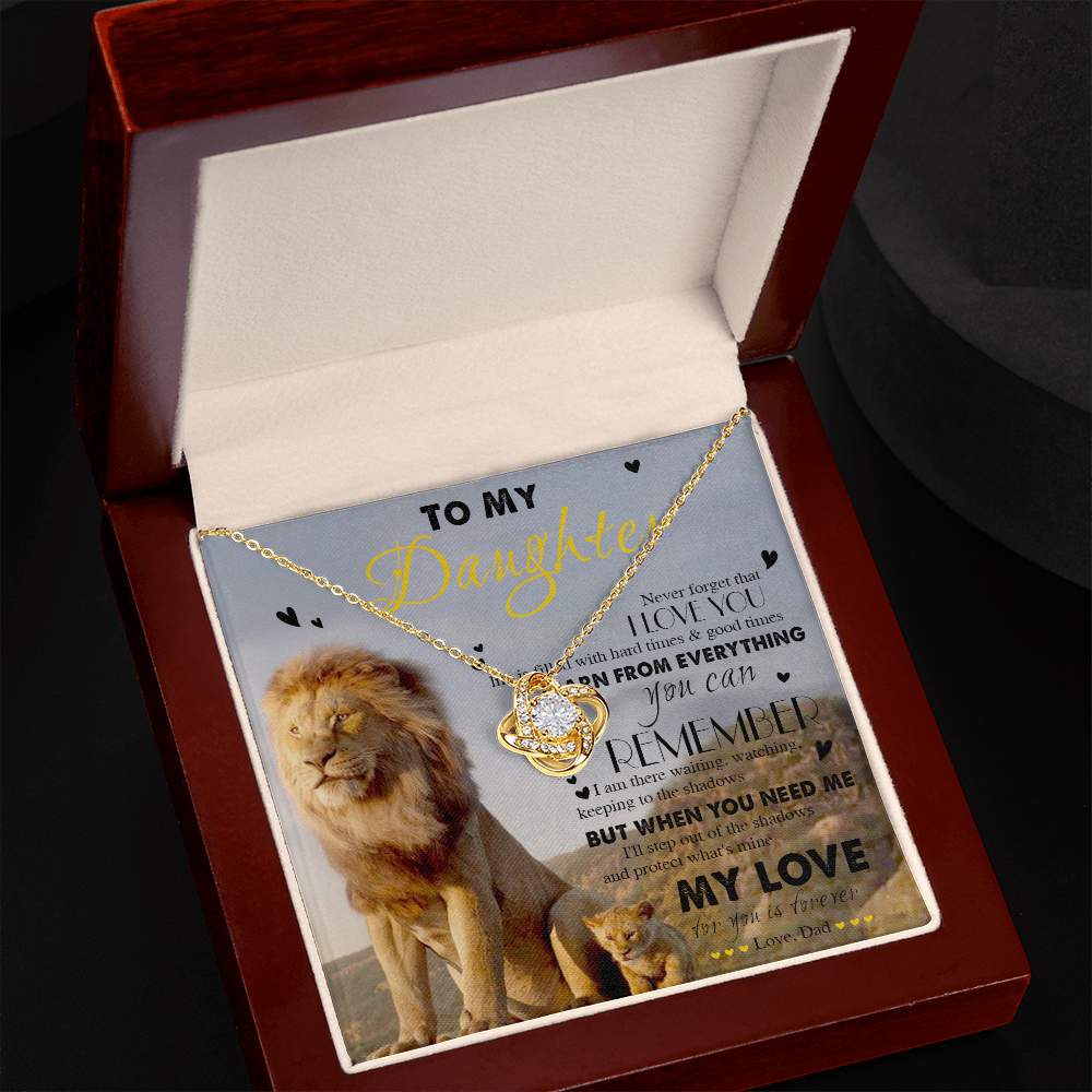 383A Lion To My Daughter Necklace, Gift From Dad, Necklace Gift Birthday, Holiday