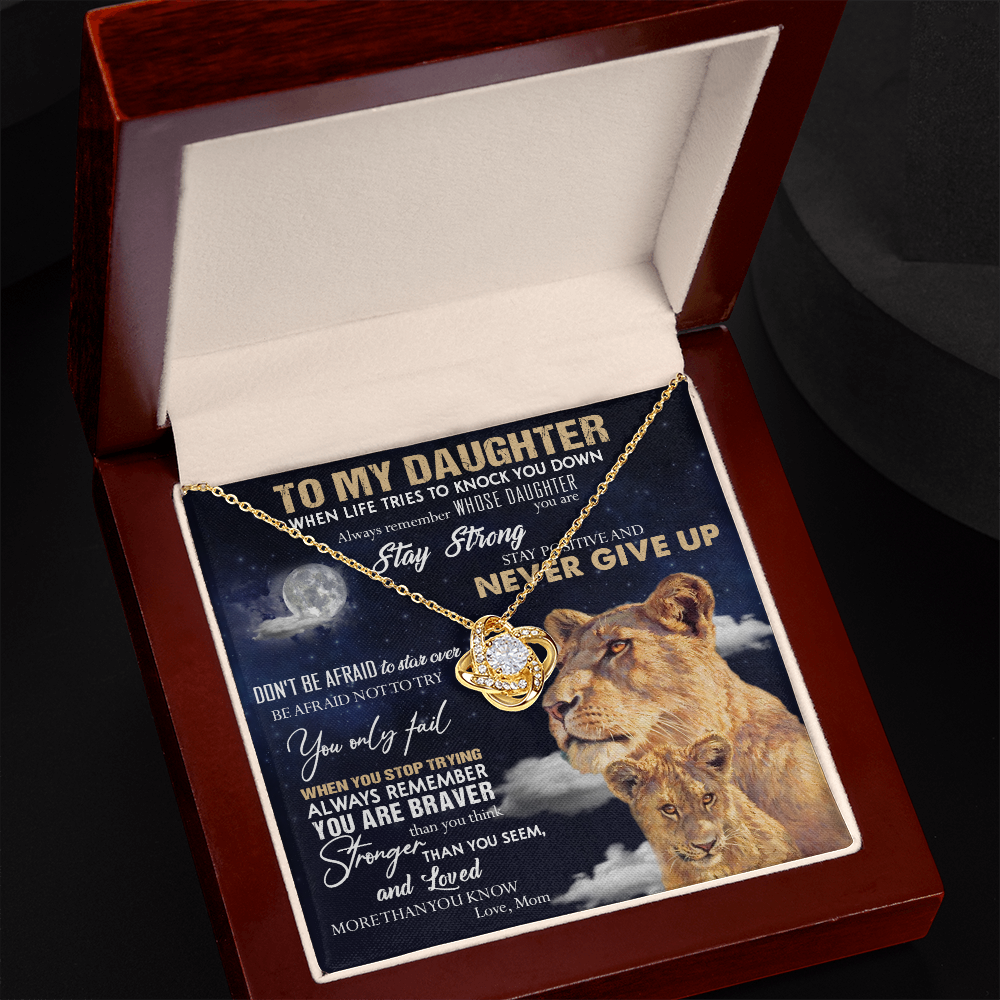 387A To My Daughter Necklace, Lion Necklace, Birthday Gift Necklace From Mom