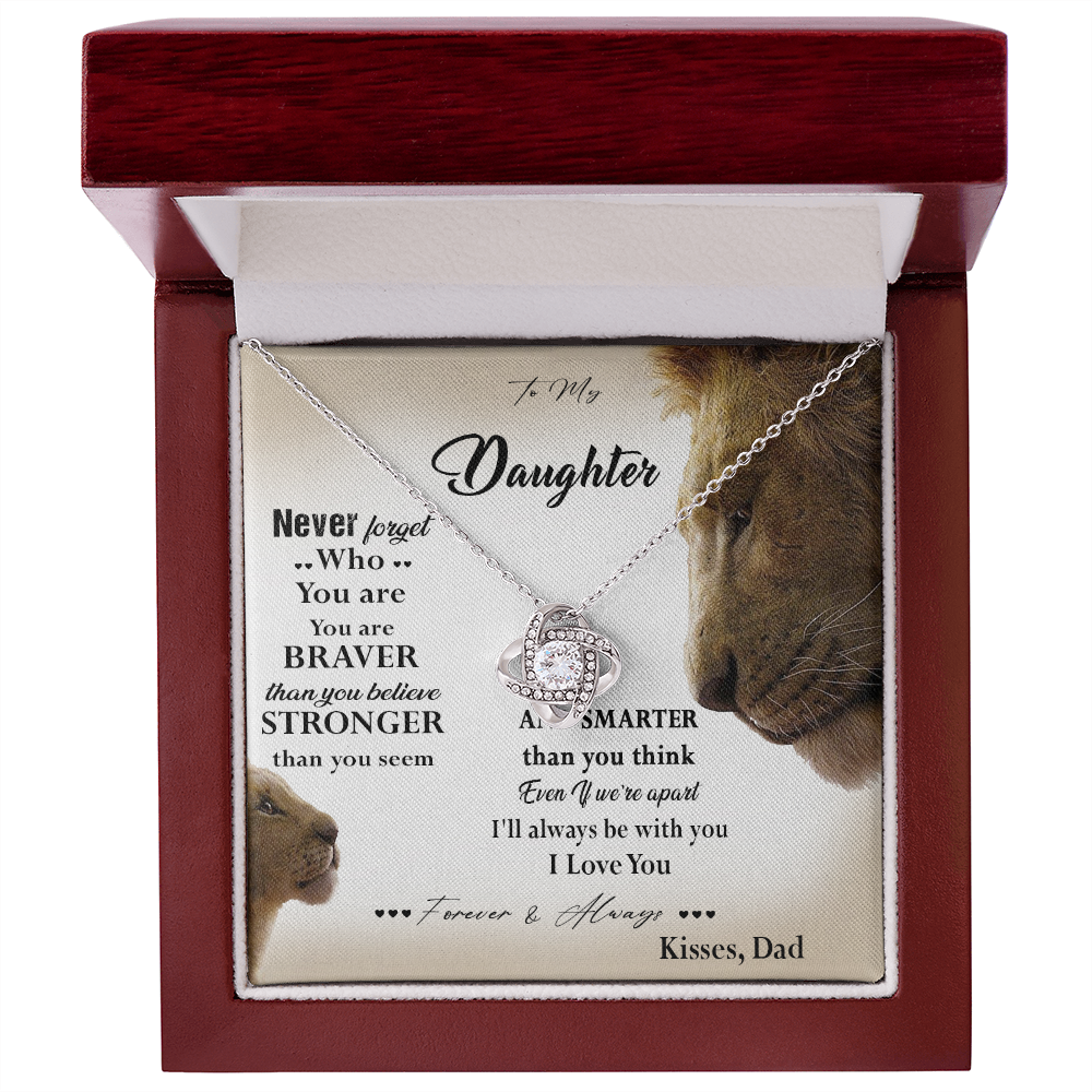 381A Lion Necklace, To My Daughter Necklace,I Love You Forever & Always Gift From Dad