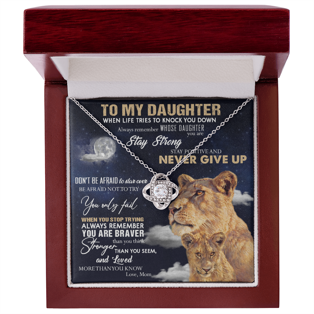 387A To My Daughter Necklace, Lion Necklace, Birthday Gift Necklace From Mom