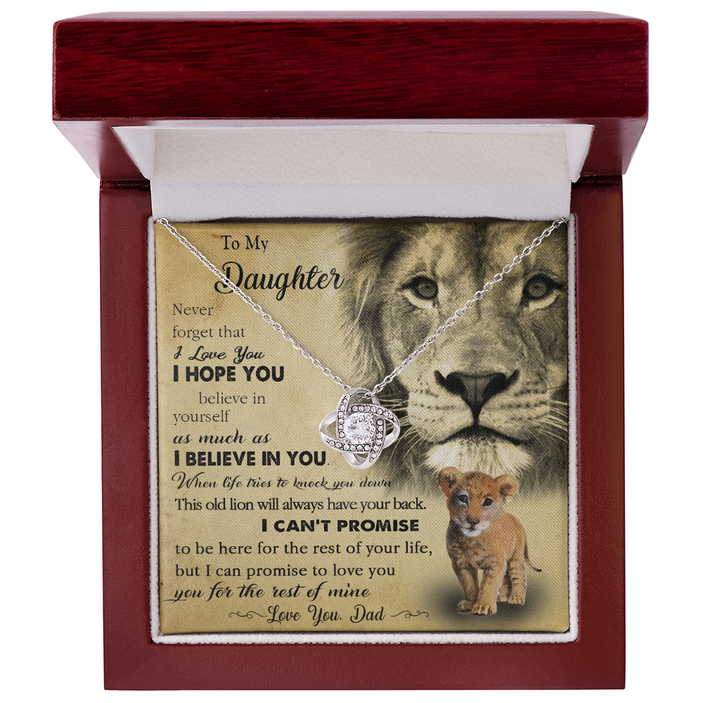 385A To My Daughter Necklace Love Dad, Lion Necklace, Gift Birthday, Holiday