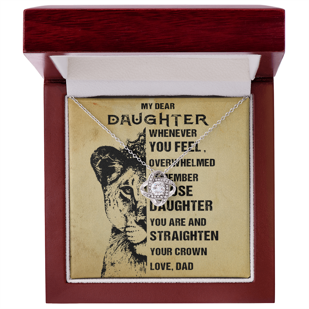 379A To My Daughter Necklace, Lion Necklace Gift Birthday, Necklace Gift From Dad