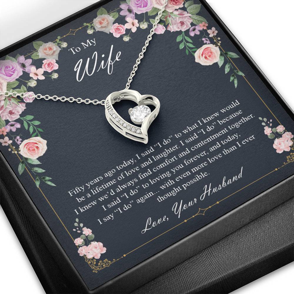 To My Wife 50Th Wedding Anniversary Necklace Anniversary Gift for Her
