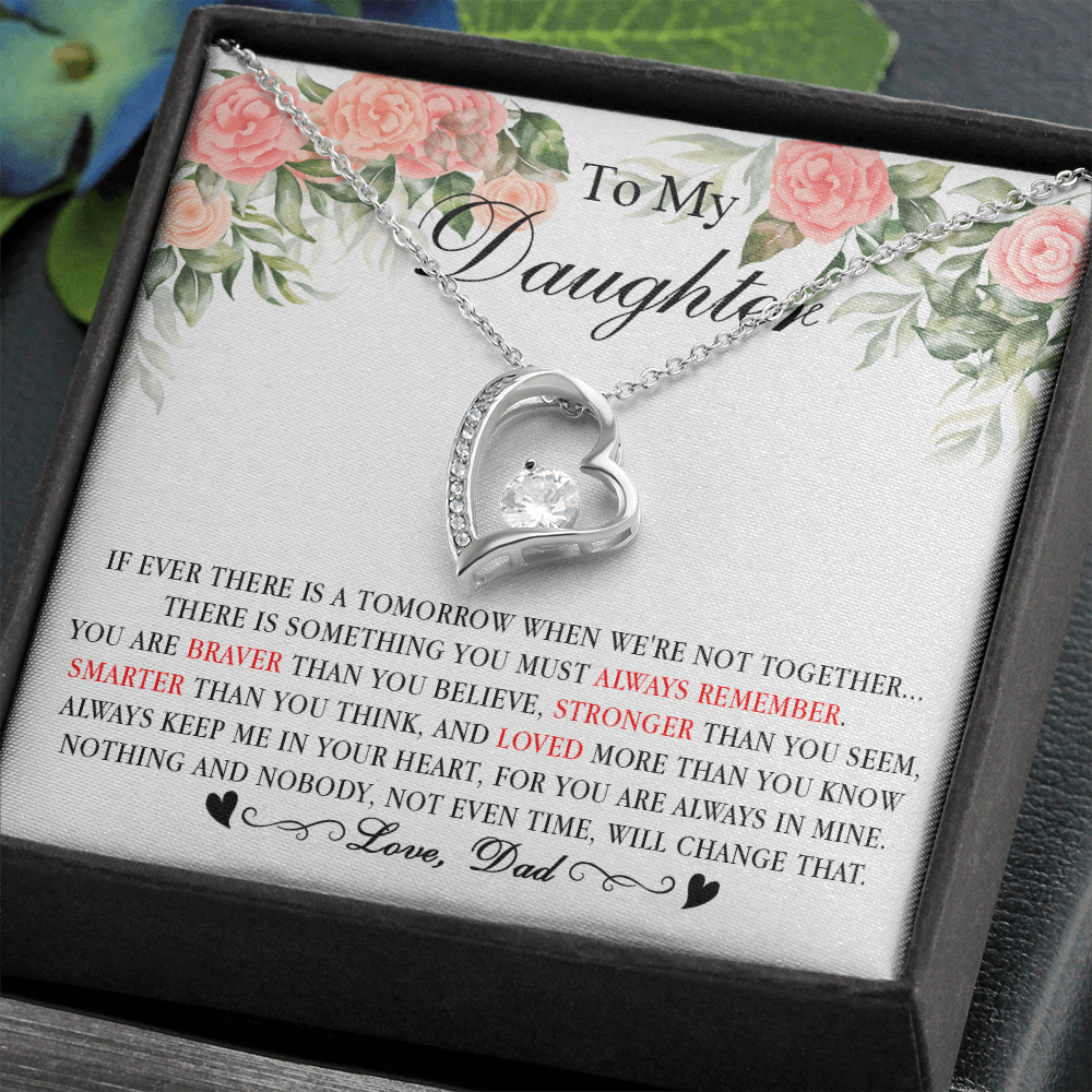 2C Heart Necklace To My Daughter Cute Birthday Gift from Dad for Beautiful Daughter