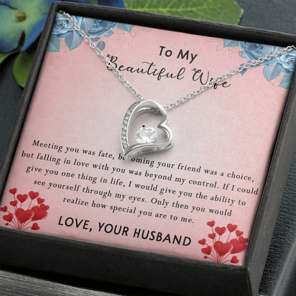 183C Women Necklace To my Beautiful Wife, Valentine Perfect Gift from Husband