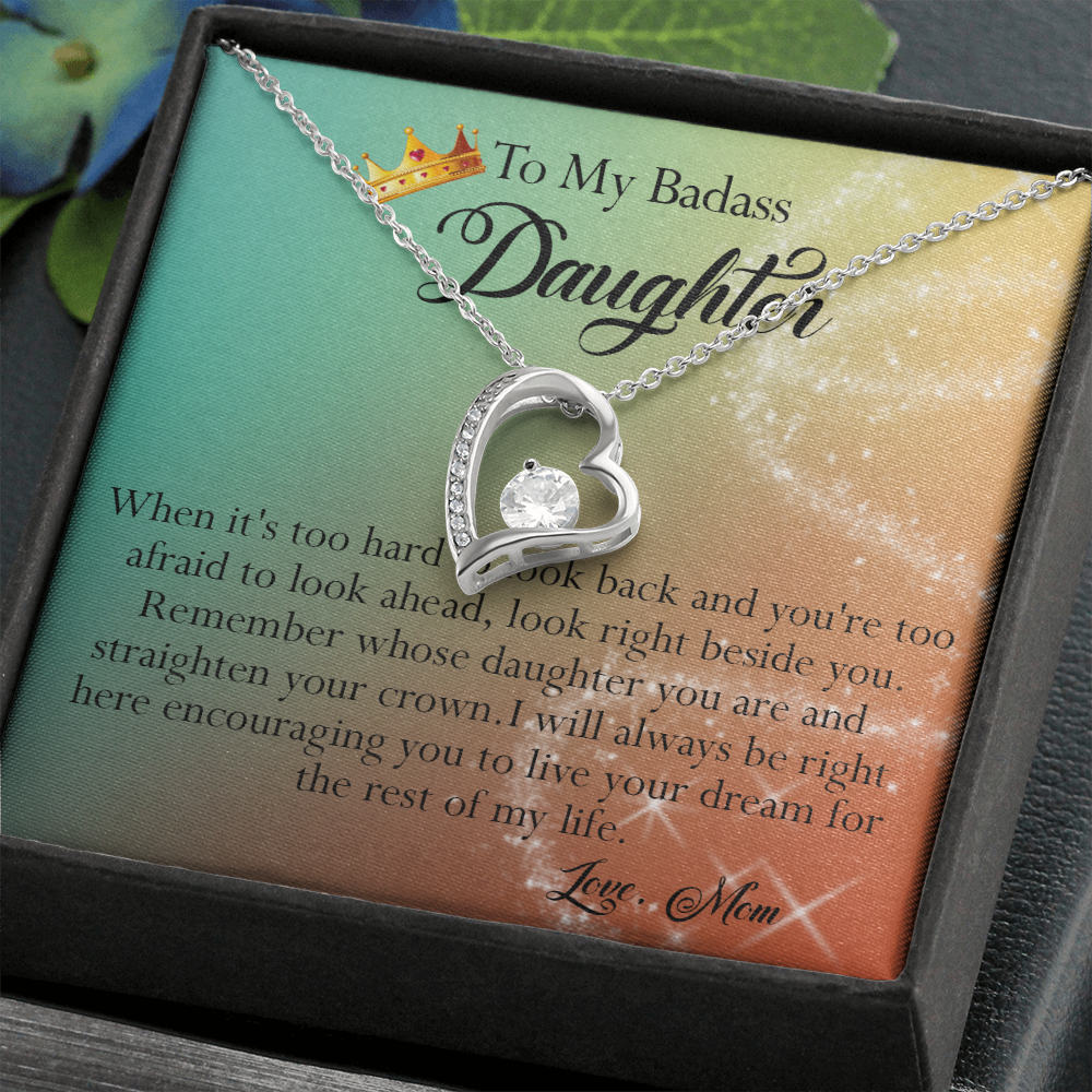 156C To My Badass Daughter Necklace, Gift for Her, Women, Birthday Gift from Mom