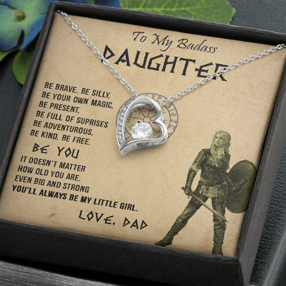 20C Viking Necklace Gift for Badass Daughter, Necklace Gift for Her From Viking Dad