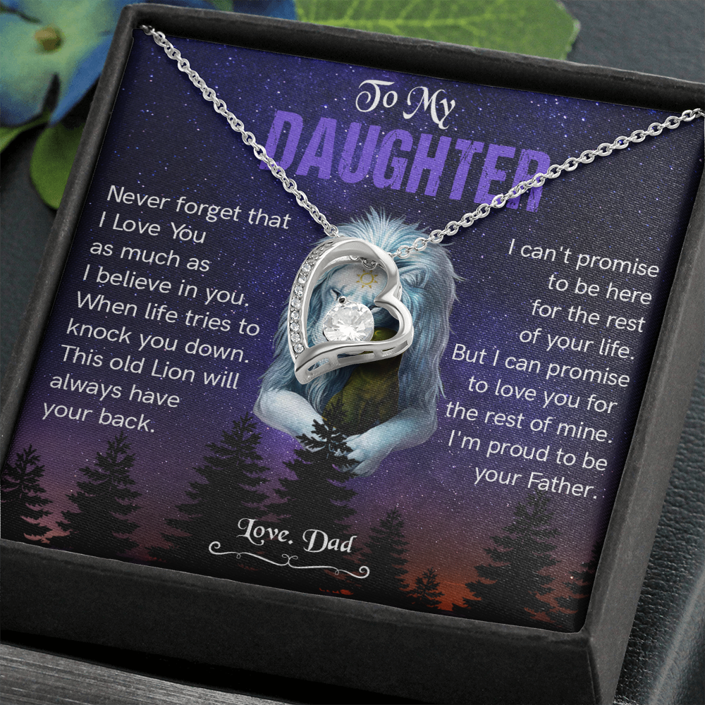 N371C To My Daughter Necklace, Gift For Daughter From Dad, Daughter Father Lion Gift