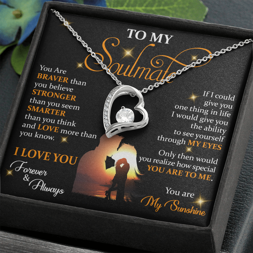 Q1C To My Soulmate Necklace, Gift For Wife Girlfriend From Husband, Love My Sunshine