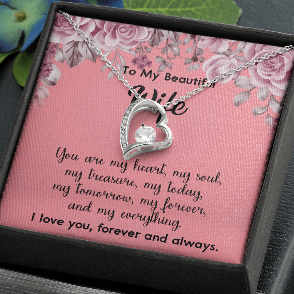 160C To My Beautiful Wife Necklace, Gift for Her, Valentine's Day Necklace Gift