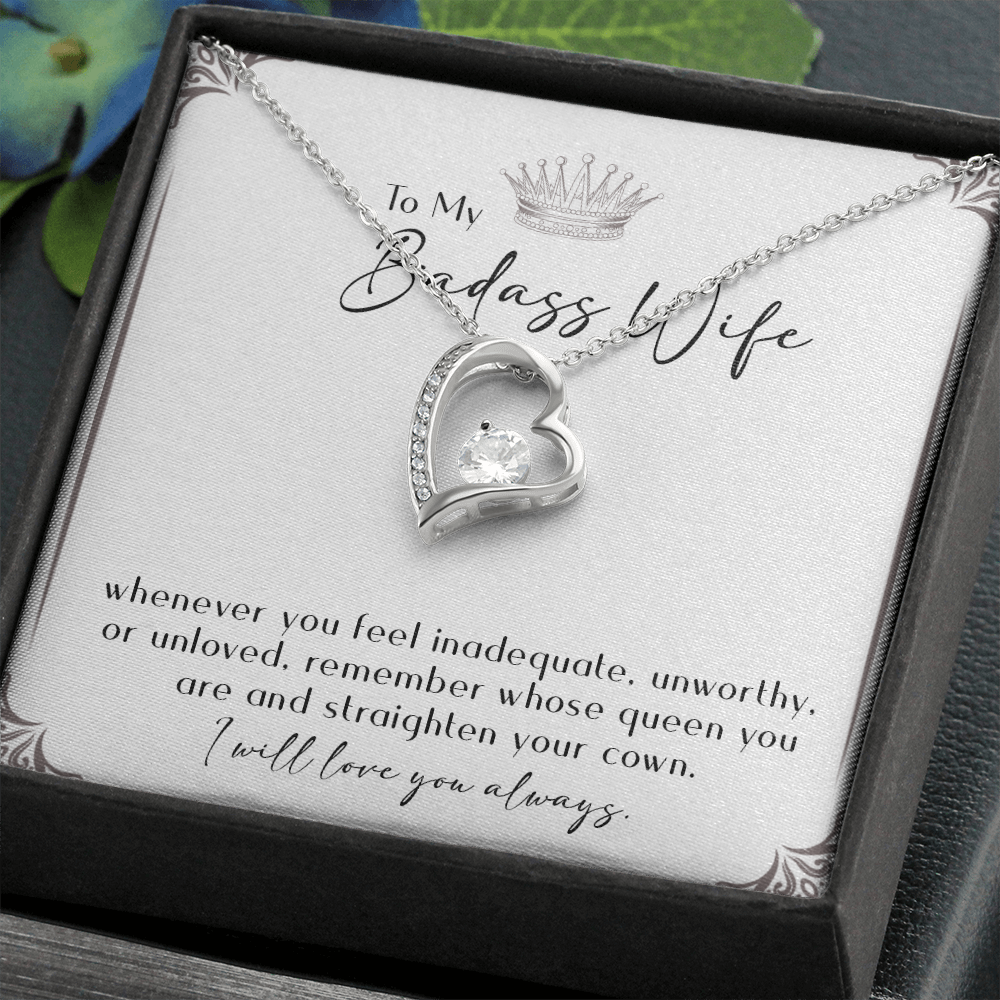 164C Necklace Gift To My Badass Wife, I LOVE YOU Always, Valentine's Day Gift for Her