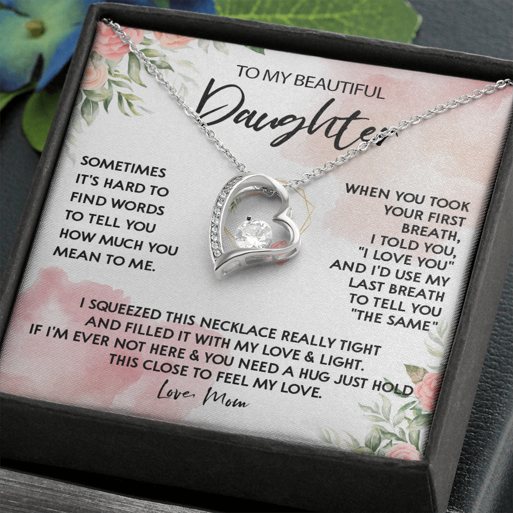 131C Necklace To My Beautiful Daughter, Gift for Daughter from Mom, Birthday Gift