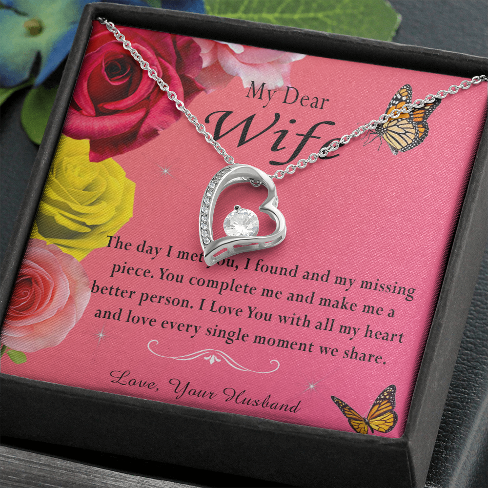 135C Necklace My Dear Wife, Necklace Gift for Wife From Husband, Birthday Gift