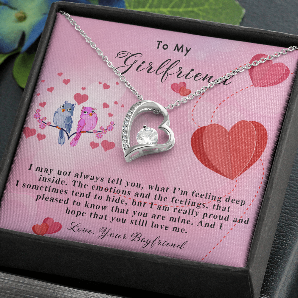 255C Necklace To My Girlfriend, Gift for Her From Boyfriend, Loving Couple Birds Gift