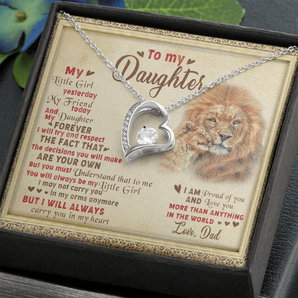 143C Necklace To My Daughter Lion, I Love Daughter Lion Dad Gift, Perfect Birth Gift