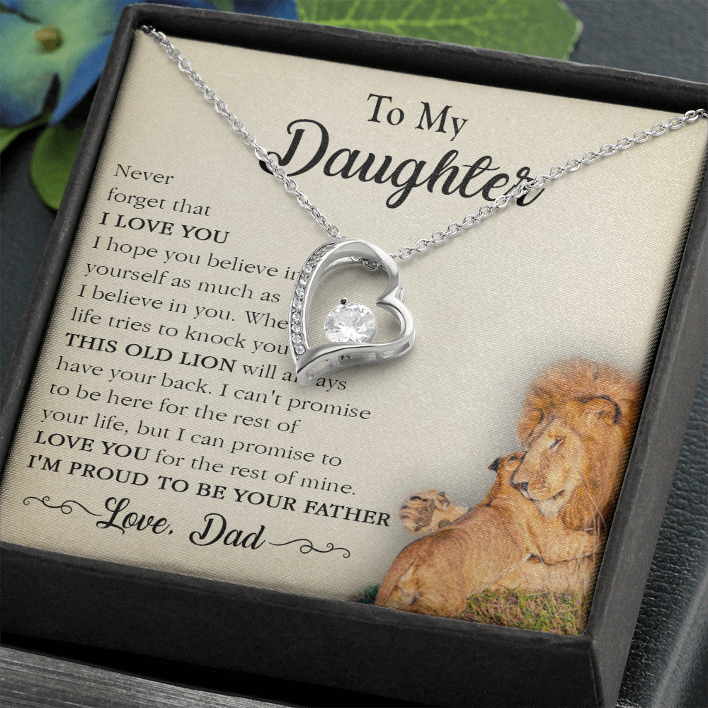 17C Necklace To My Lion Daughter, Necklace Gift for Daughter/Her, Gift From Lion Dad