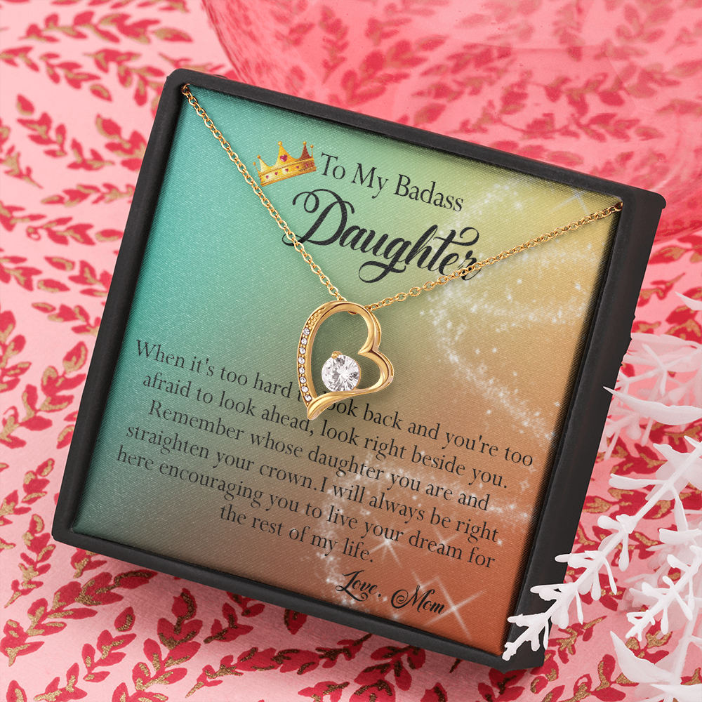 156C To My Badass Daughter Necklace, Gift for Her, Women, Birthday Gift from Mom