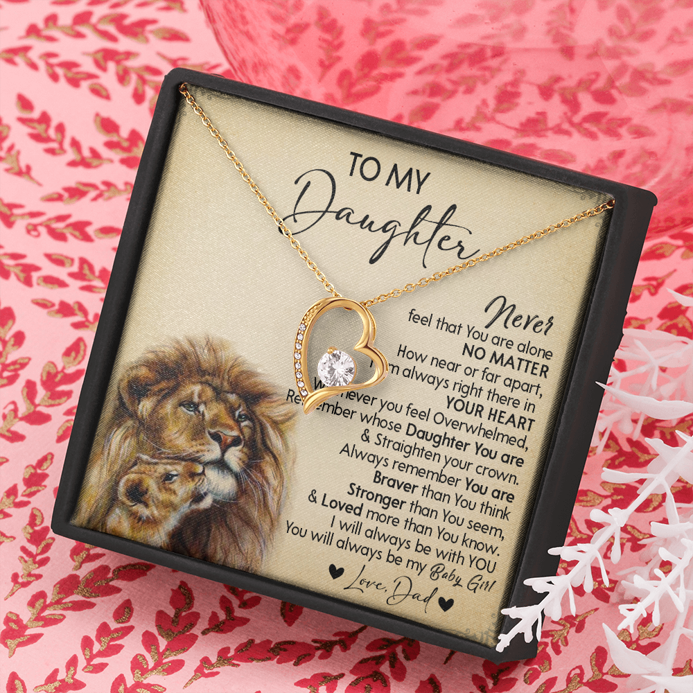 128C Necklace To My Daughter, Gift for Daughter, Birthday Gift, Lion Dad Necklace