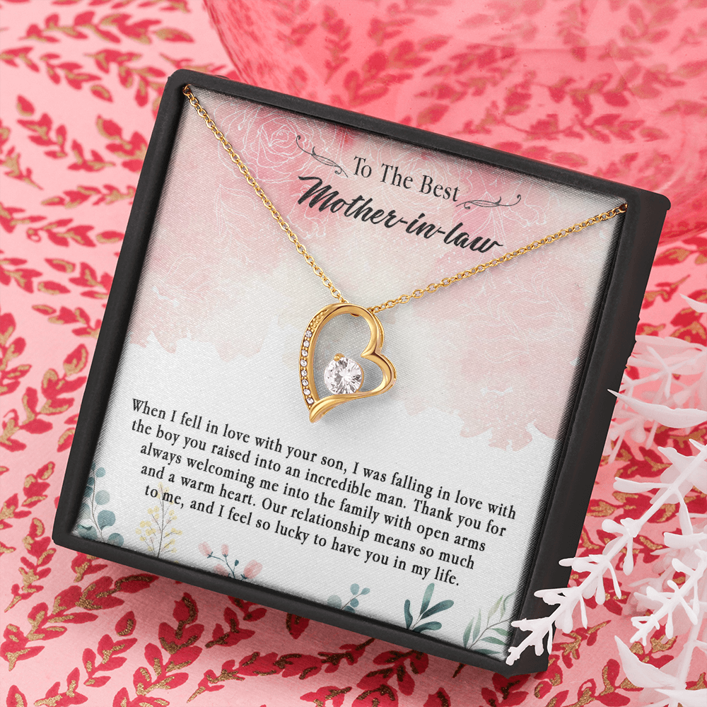 145C Necklace To The Best Mother In Law, Perfect Gift for Mom, Love You Mom Necklace
