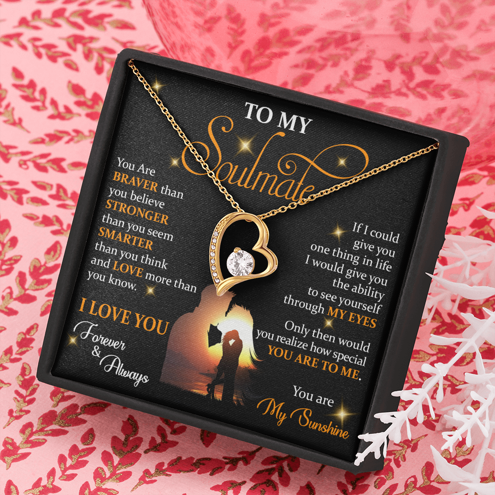 Q1C To My Soulmate Necklace, Gift For Wife Girlfriend From Husband, Love My Sunshine