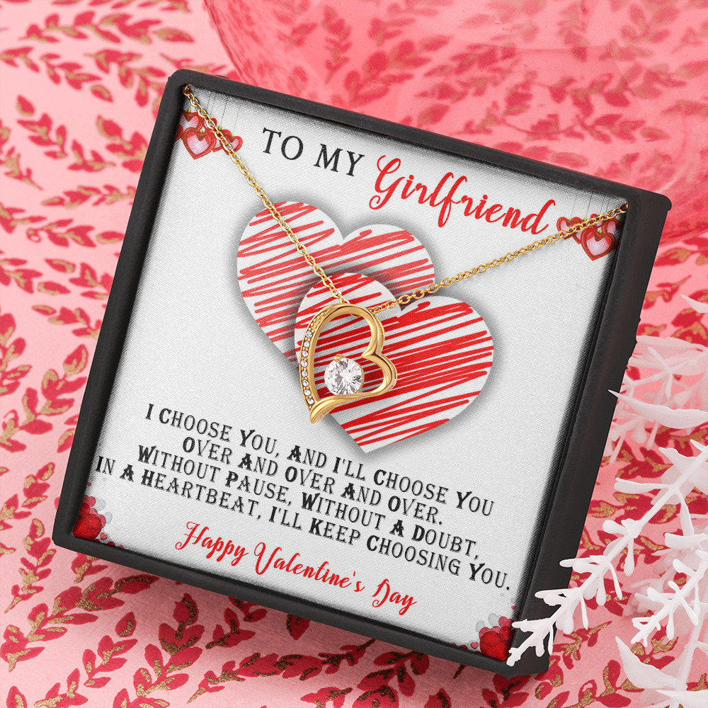 219C To my Girlfriend Knot Necklace, Cute Love Gift, Valentine Gift from Boyfriend
