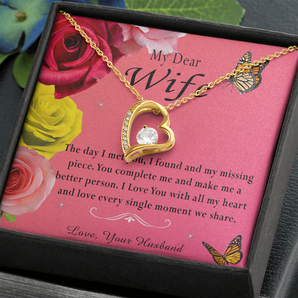 135C Necklace My Dear Wife, Necklace Gift for Wife From Husband, Birthday Gift