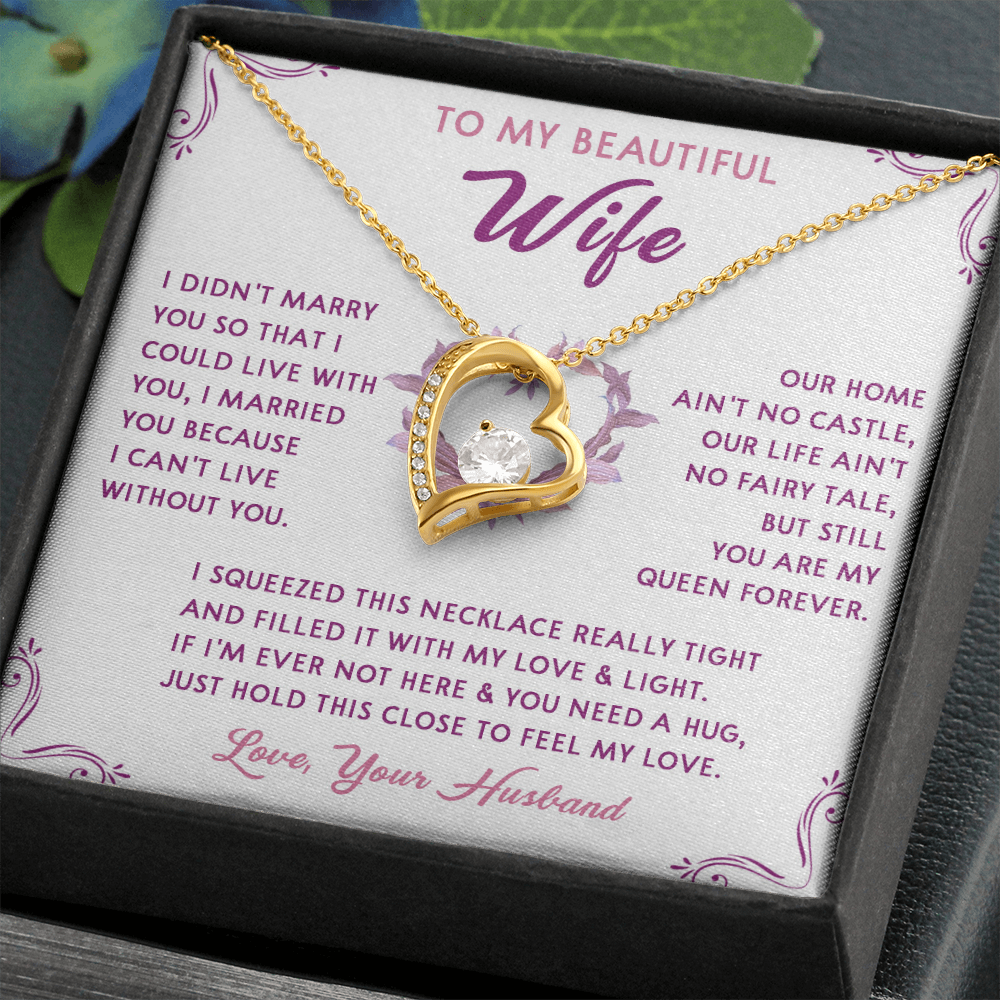 168C Necklace Gift To My Beautiful Wife, Gift for Her From Husband, Valentine Gift