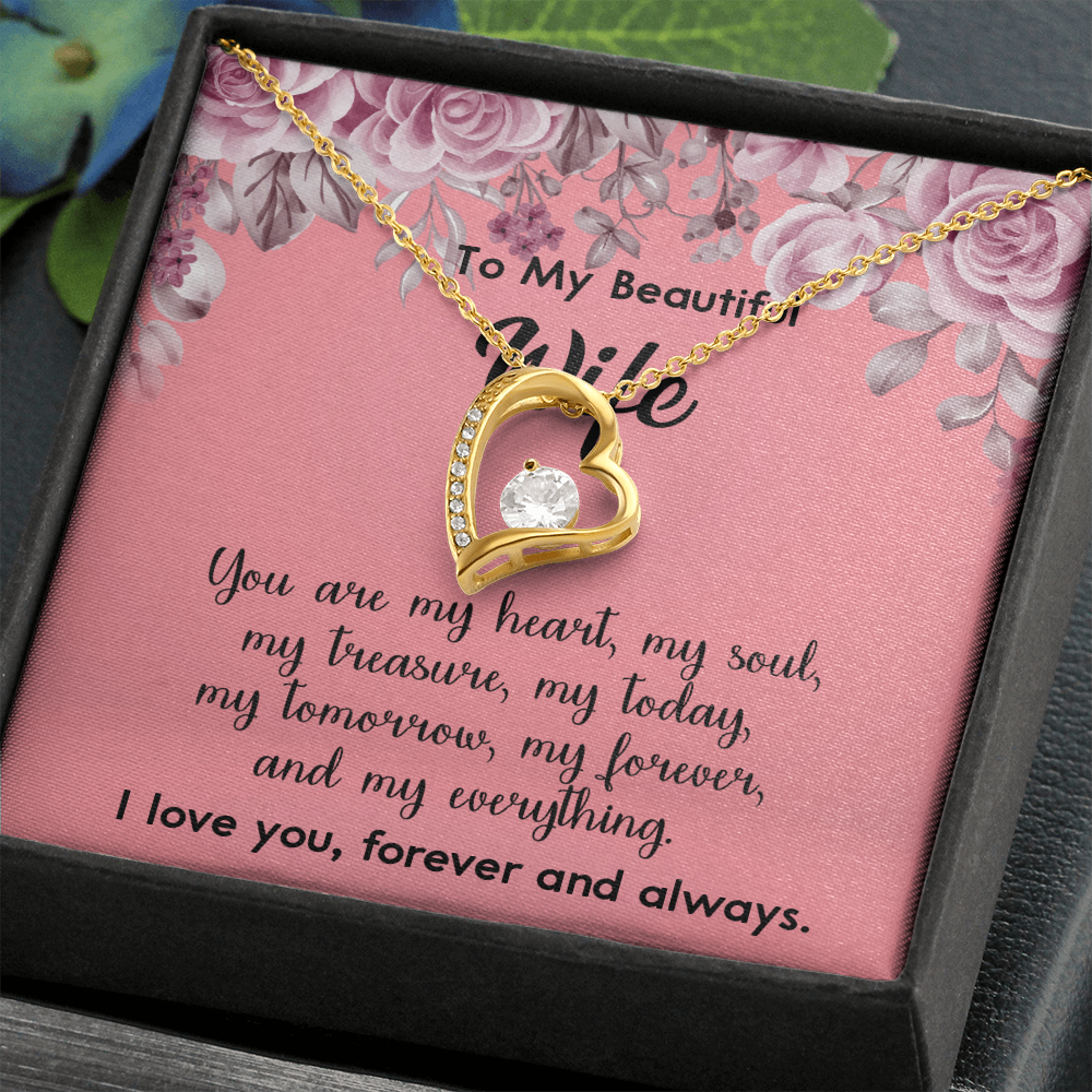 160C To My Beautiful Wife Necklace, Gift for Her, Valentine's Day Necklace Gift