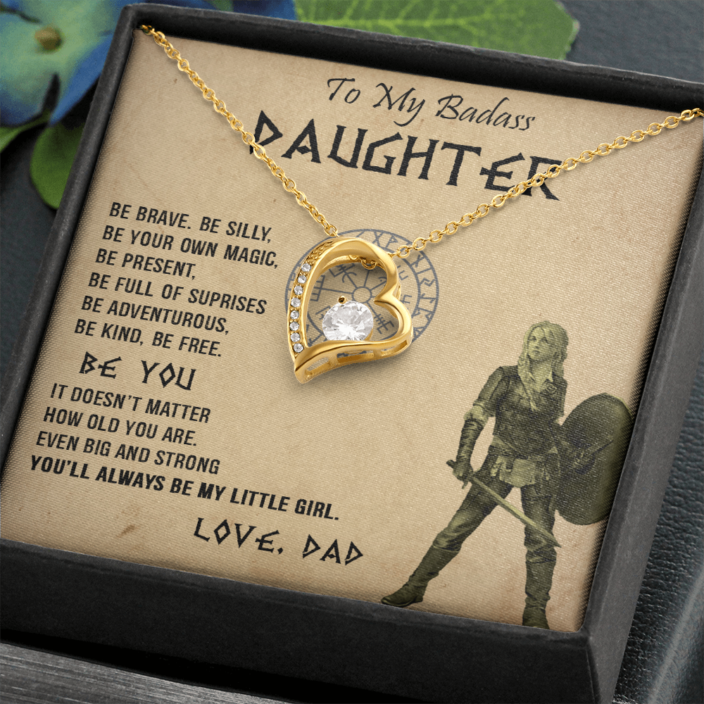 20C Viking Necklace Gift for Badass Daughter, Necklace Gift for Her From Viking Dad