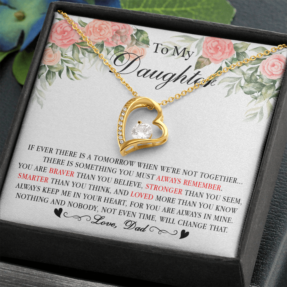 2C Heart Necklace To My Daughter Cute Birthday Gift from Dad for Beautiful Daughter