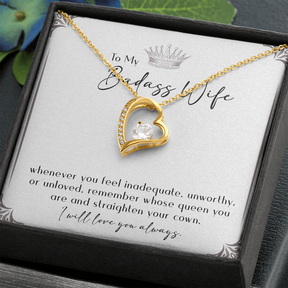164C Necklace Gift To My Badass Wife, I LOVE YOU Always, Valentine's Day Gift for Her