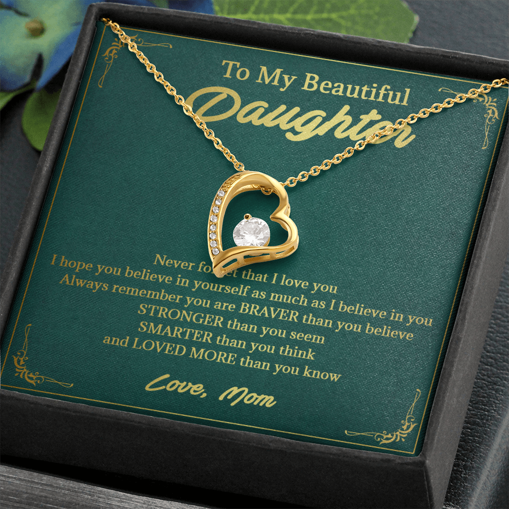 146C Necklace To My Beautiful Daughter, Perfect Gift for Daughter, I Love You More