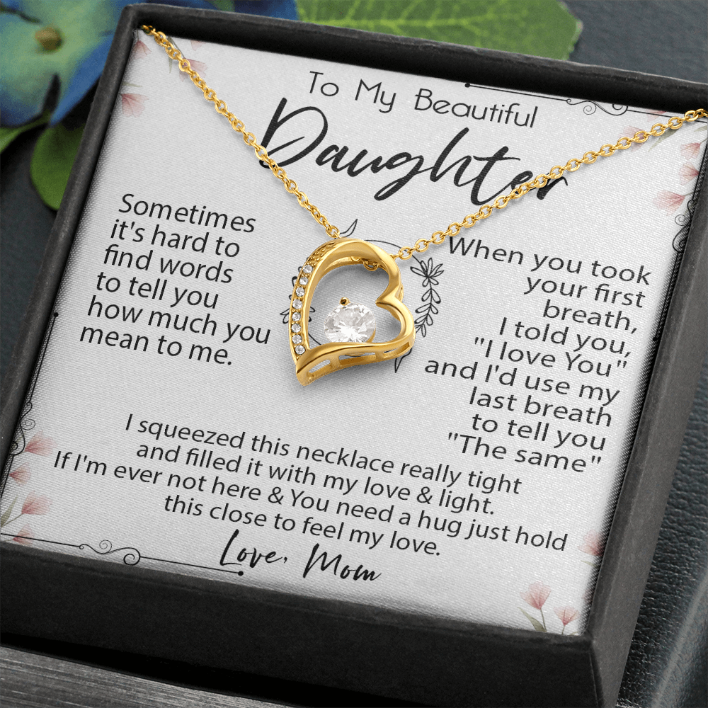 19C Necklace To My Beautiful Daughter, Necklace Gift for Daughter/Her From Mom