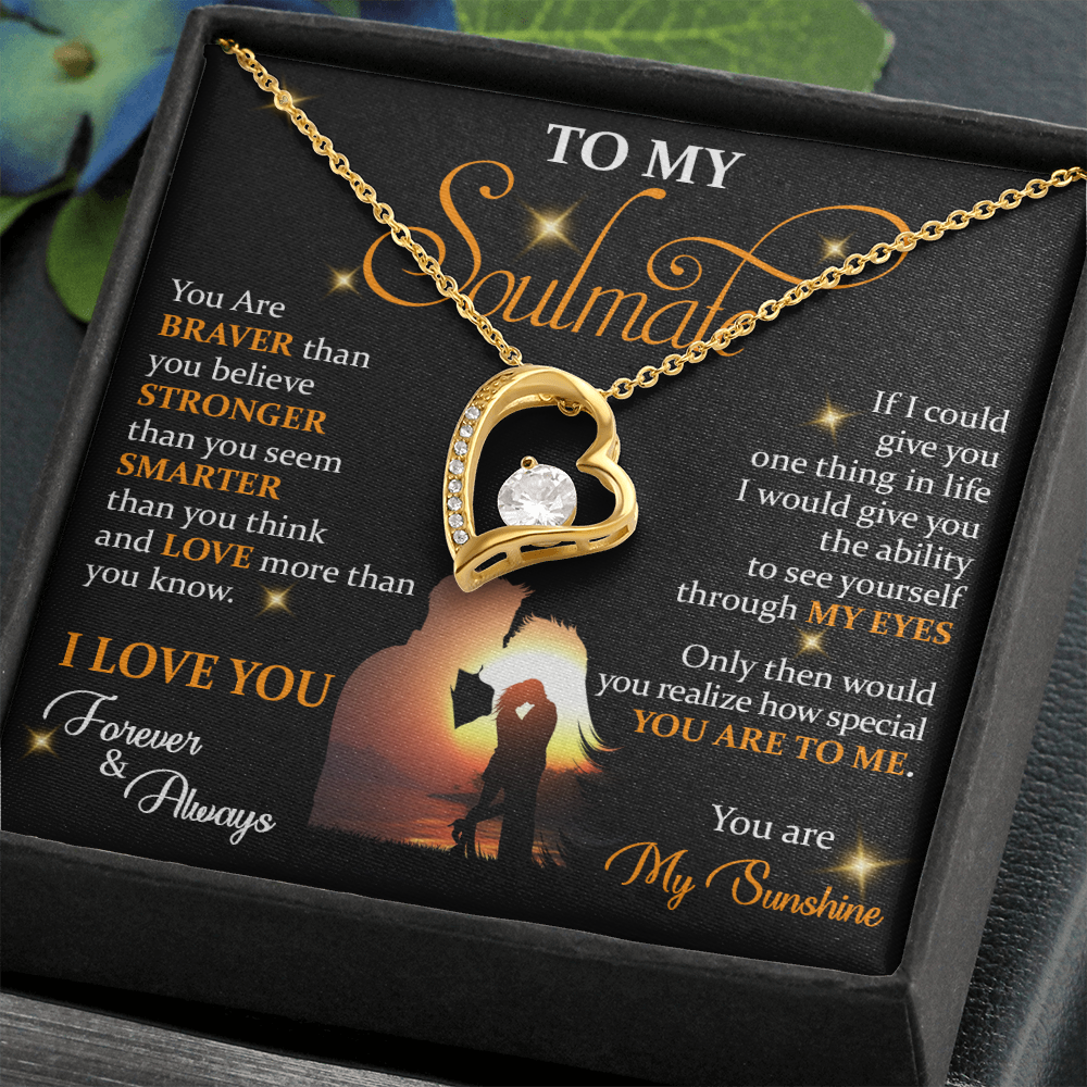 Q1C To My Soulmate Necklace, Gift For Wife Girlfriend From Husband, Love My Sunshine