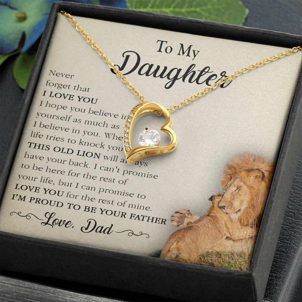 17C Necklace To My Lion Daughter, Necklace Gift for Daughter/Her, Gift From Lion Dad